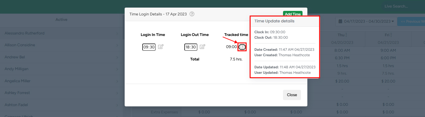 See detailed breakdown for time updated